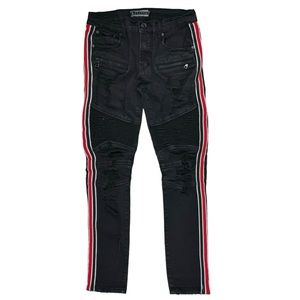 Decibel Sz 32x30 Distressed Skinny Jeans Black Denim Stretch Ripped (Tag 34x32)